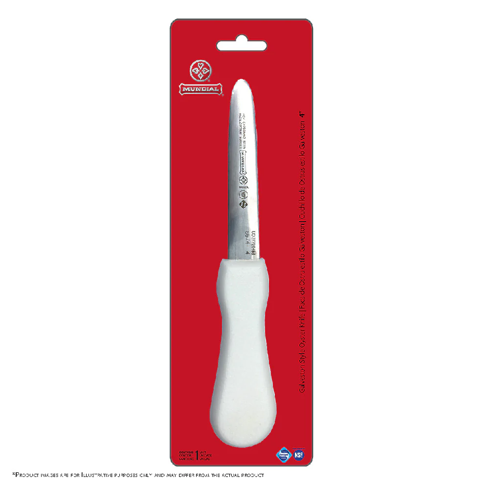 Mundial W5674-4 3 Inch Blade 2 3/4 Inch Handle Knife Oyster Galveston Style White Plastic