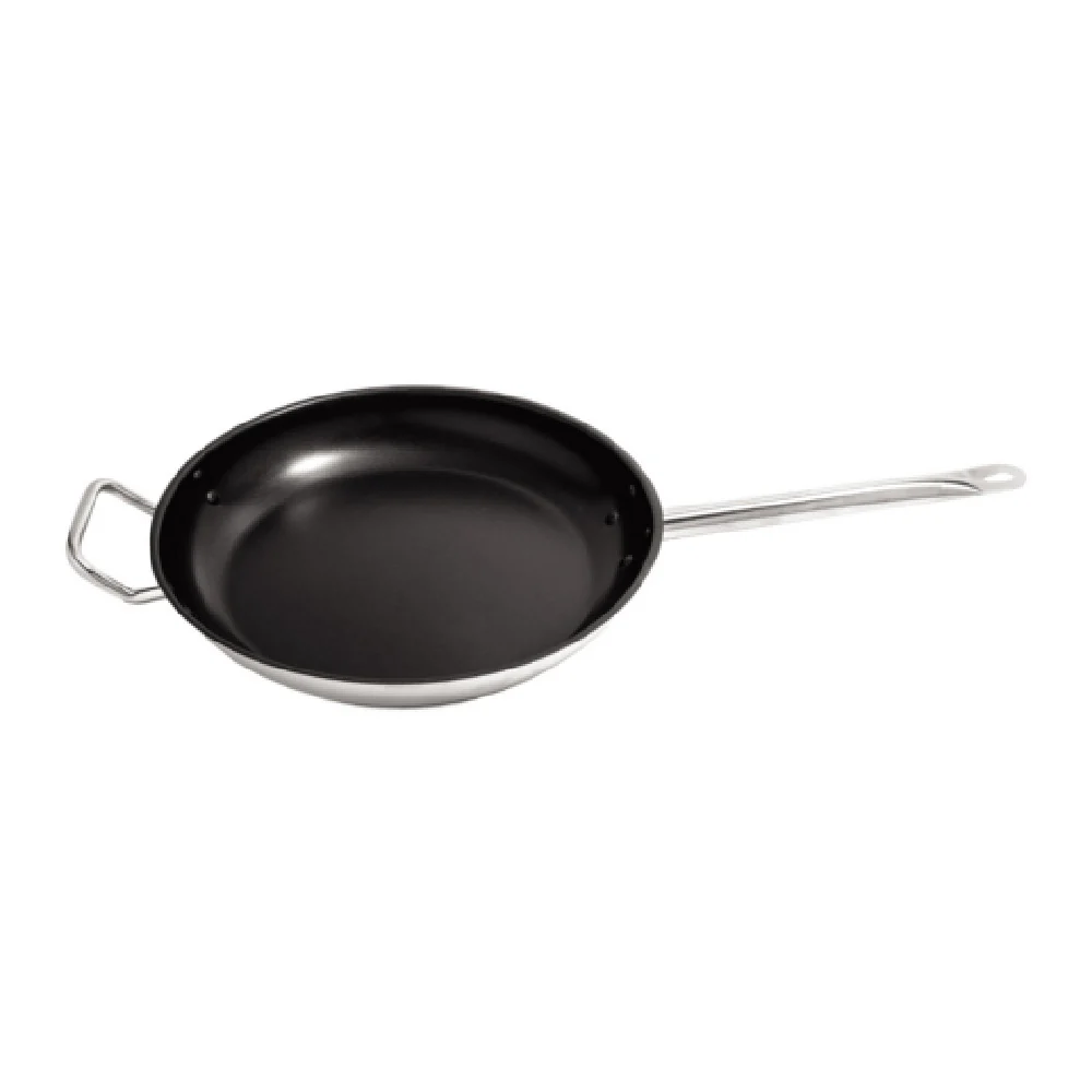CAC China S2FP-14HN 14 Inch Fry Pan with Helper Handle Stainless Steel Non Stick CAC China S2FP-14HN 14 Inch Fry Pan with Helper Handle Stainless Steel Non Stick
