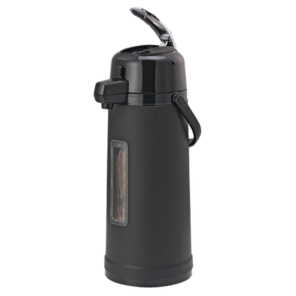 Service Ideas ECAL22PBLMATSG 2.2 Liter Lever Airpot Glass Liner Black Matte Finish