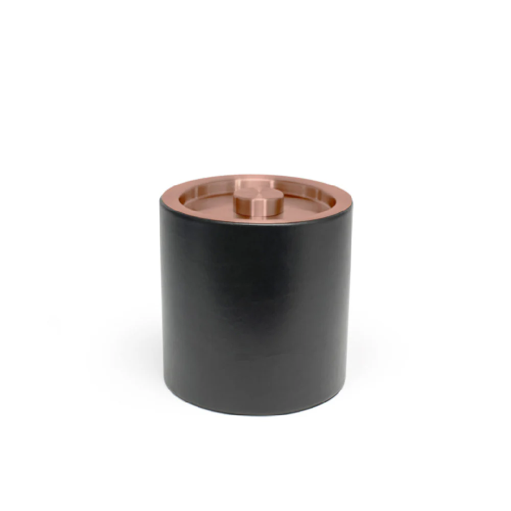 FOH RIB074BKL21 3.5qt Round London Ice Bucket Black With Rose Gold Lid Includes One RIB017BKL21-BTM 3.5qt Round London Ice Bucket Base Black FOH RIB074BKL21 3.5qt Round London Ice Bucket Black With Rose Gold Lid Includes One RIB017BKL21-BTM 3.5qt Round London Ice Bucket Base Black