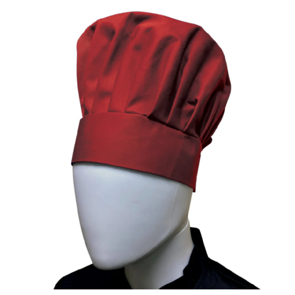 Thunder Group CH013BG Burgundy Chef Hat Adjustable Velcro Closure Poly Cotton