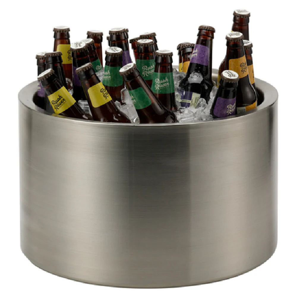 Service Ideas PT7BS 16-1/2 Inch Round 7 Gallon Party Tub with Double Wall Stainless Steel Service Ideas PT7BS 16-1/2 Inch Round 7 Gallon Party Tub with Double Wall Stainless Steel