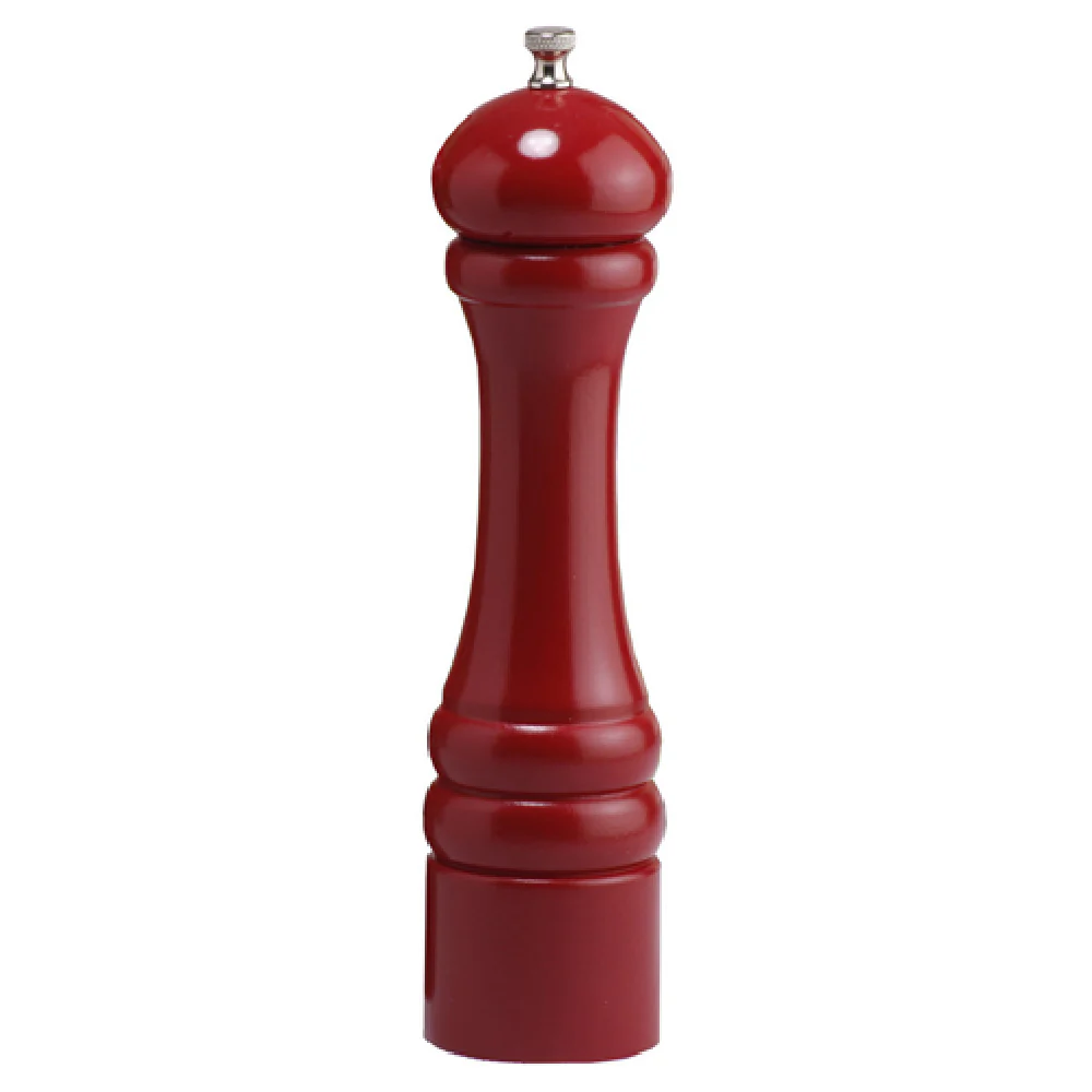 Chef Specialties 10651 10 Inch Professional Pepper Mill with Tempered Stainless Steel Gear Candy Apple Red