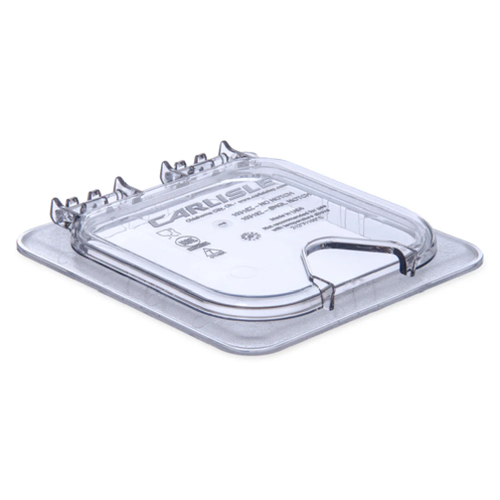 Carlisle 10319Z07 6.88 Inch Notched Hinged Universal Lid for 1/6 Size Food Pan Polycarbonate Clear Carlisle 10319Z07 6.88 Inch Notched Hinged Universal Lid for 1/6 Size Food Pan Polycarbonate Clear
