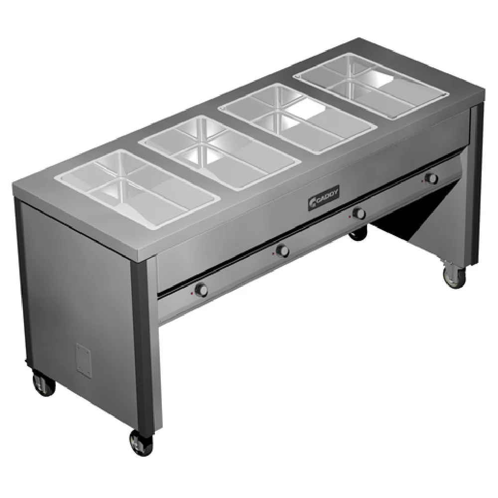 Caddy TF-604 67 Inch Open Base Electric Hot Food Caddy with 4 Wells Stainless Steel