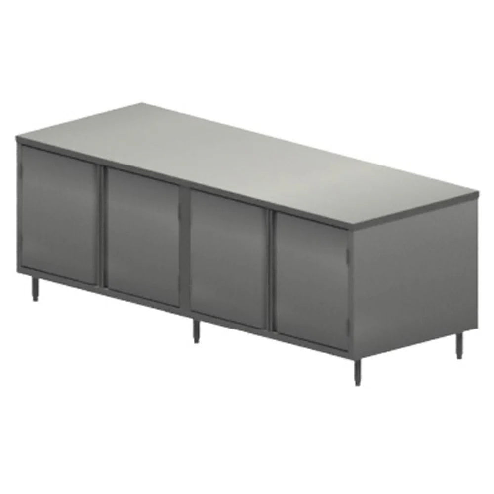 BK Resources CST-3096H2 96 Inch Dual Access Chef Table with Hinged Doors Stainless Steel BK Resources CST-3096H2 96 Inch Dual Access Chef Table with Hinged Doors Stainless Steel