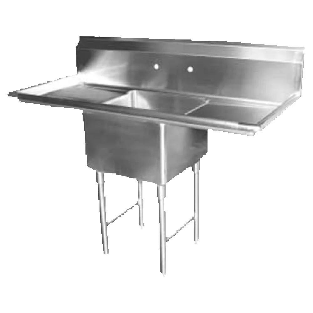 GSW USA SH24241D 72 Inch Sink with Drainboards One Compartment Stainless Steel