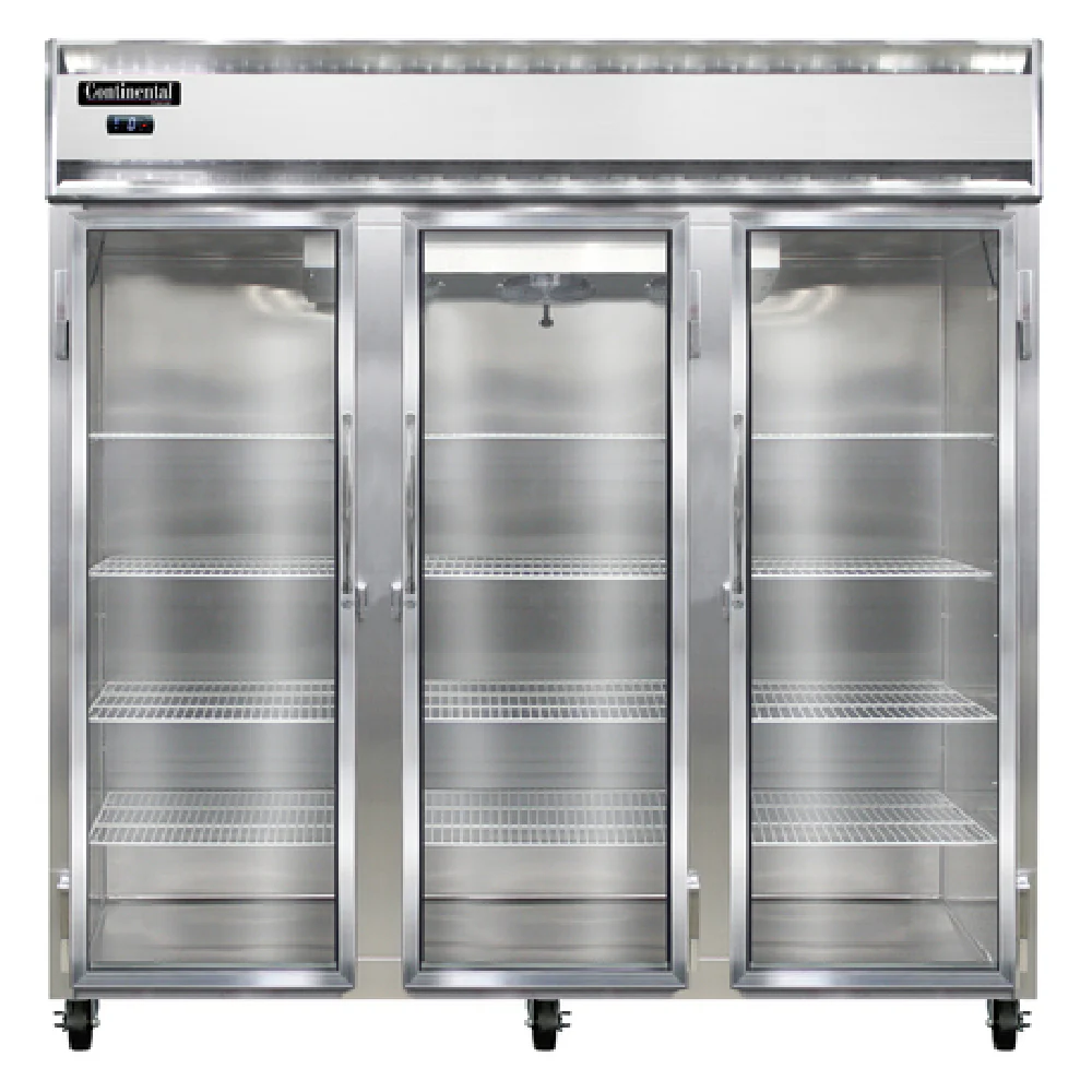 Continental Refrigerator 3FNGD 78 Inch Freezer Display Gas Reach-In Aluminum and Stainless Steel Continental Refrigerator 3FNGD 78 Inch Freezer Display Gas Reach-In Aluminum and Stainless Steel