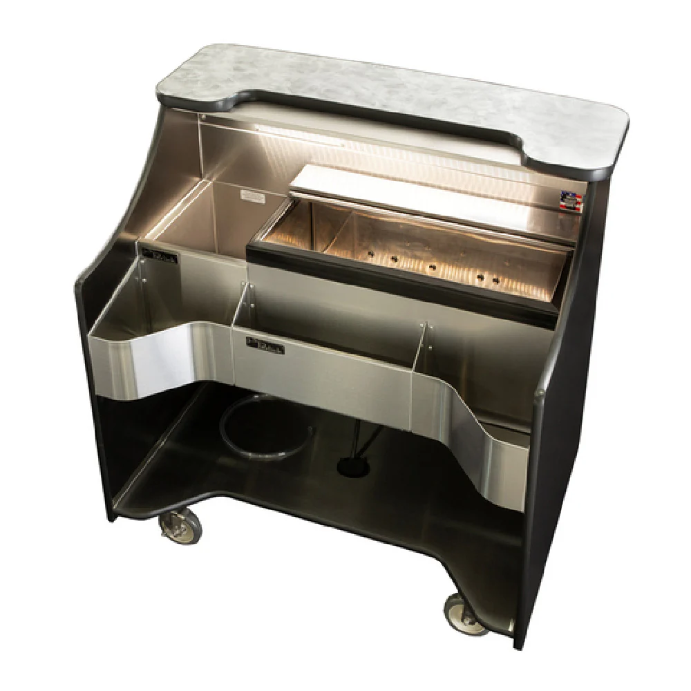 Perlick MOBS-42TE 42 Inch Mobile Bar with 30 Inch Ice Chest and Stainless Steel