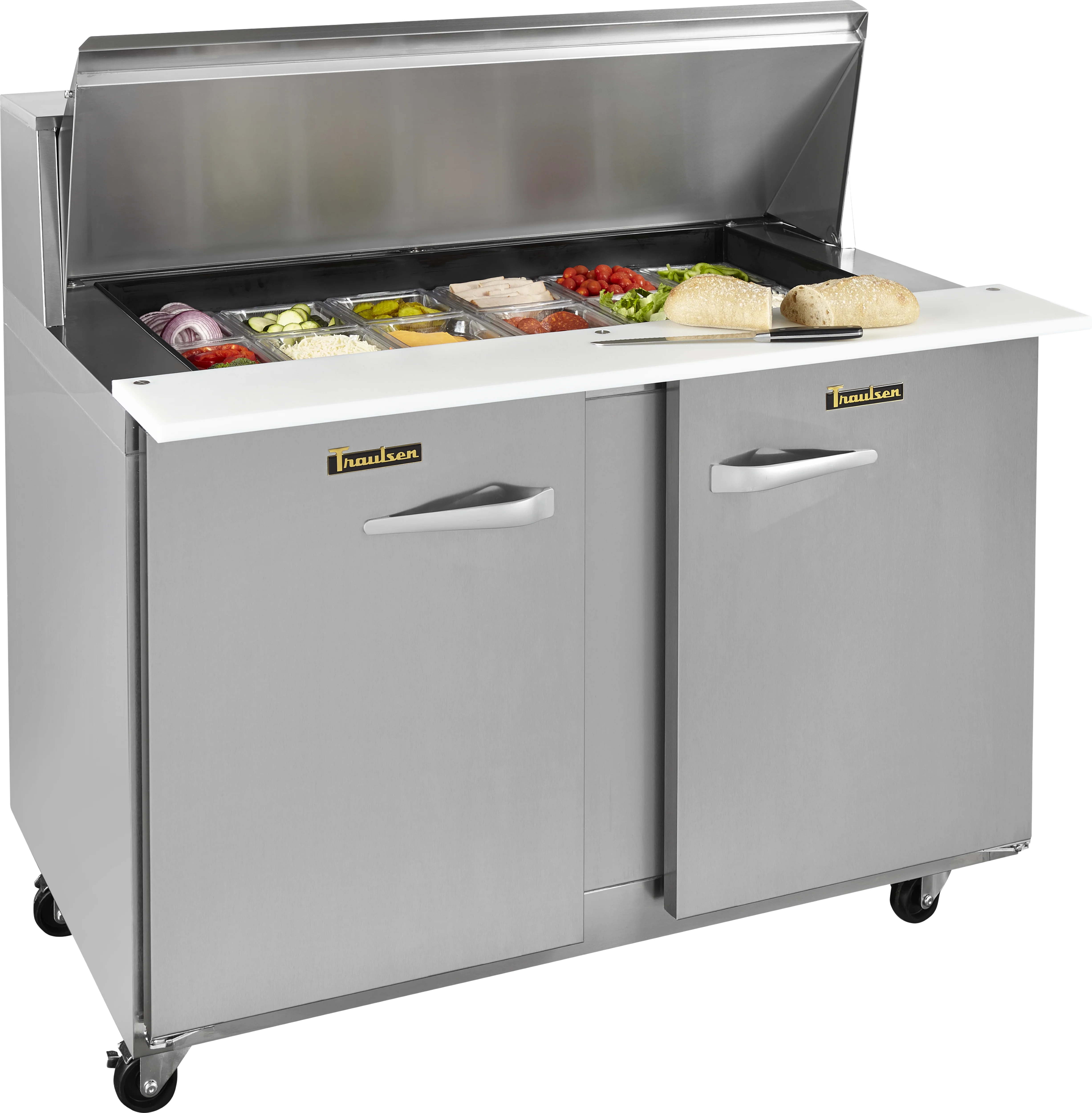 Traulsen UPT4812RR-0300-SB 48 Inch Dealer's Choice Refrigerated Counter with Roll-top Lid Traulsen UPT4812RR-0300-SB 48 Inch Dealer's Choice Refrigerated Counter with Roll-top Lid