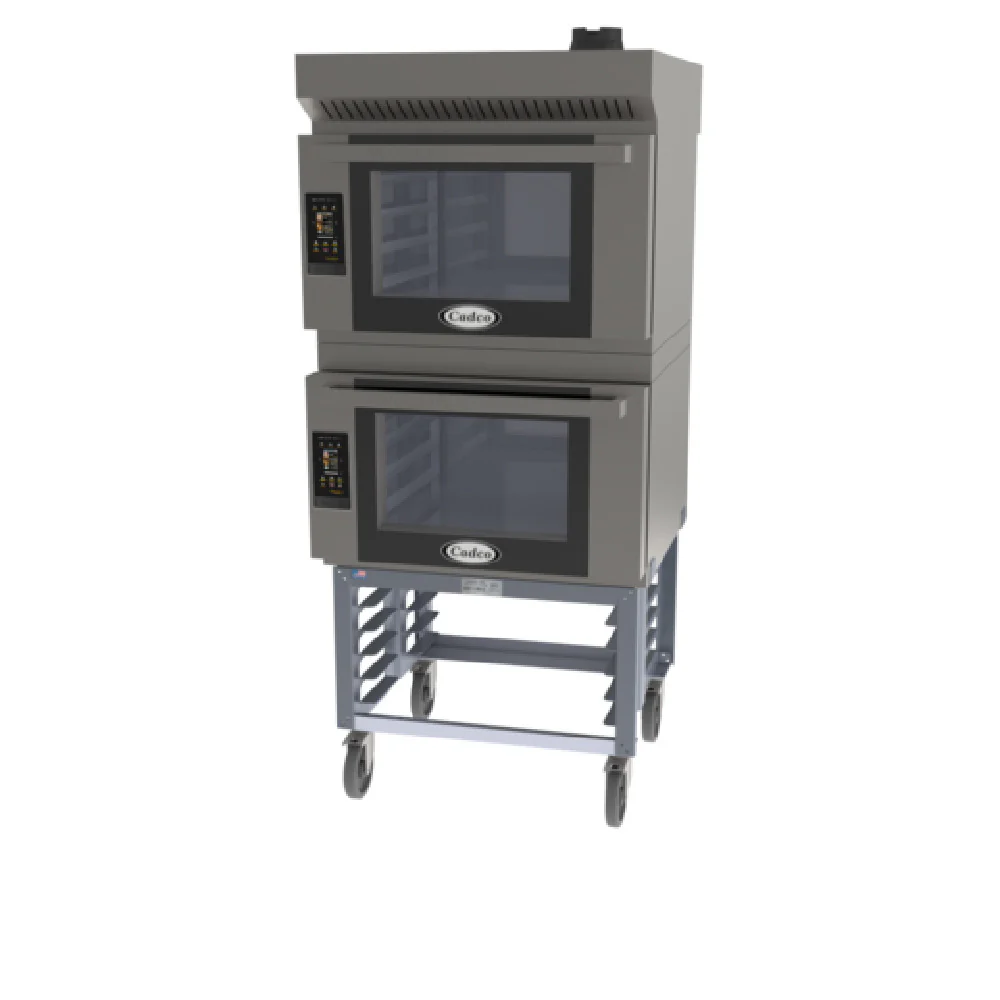 Cadco BLS-4FTD-2H 32 Inch Heavy-Duty Electric Convection Oven with Stand and Ventless Hood Cadco BLS-4FTD-2H 32 Inch Heavy-Duty Electric Convection Oven with Stand and Ventless Hood