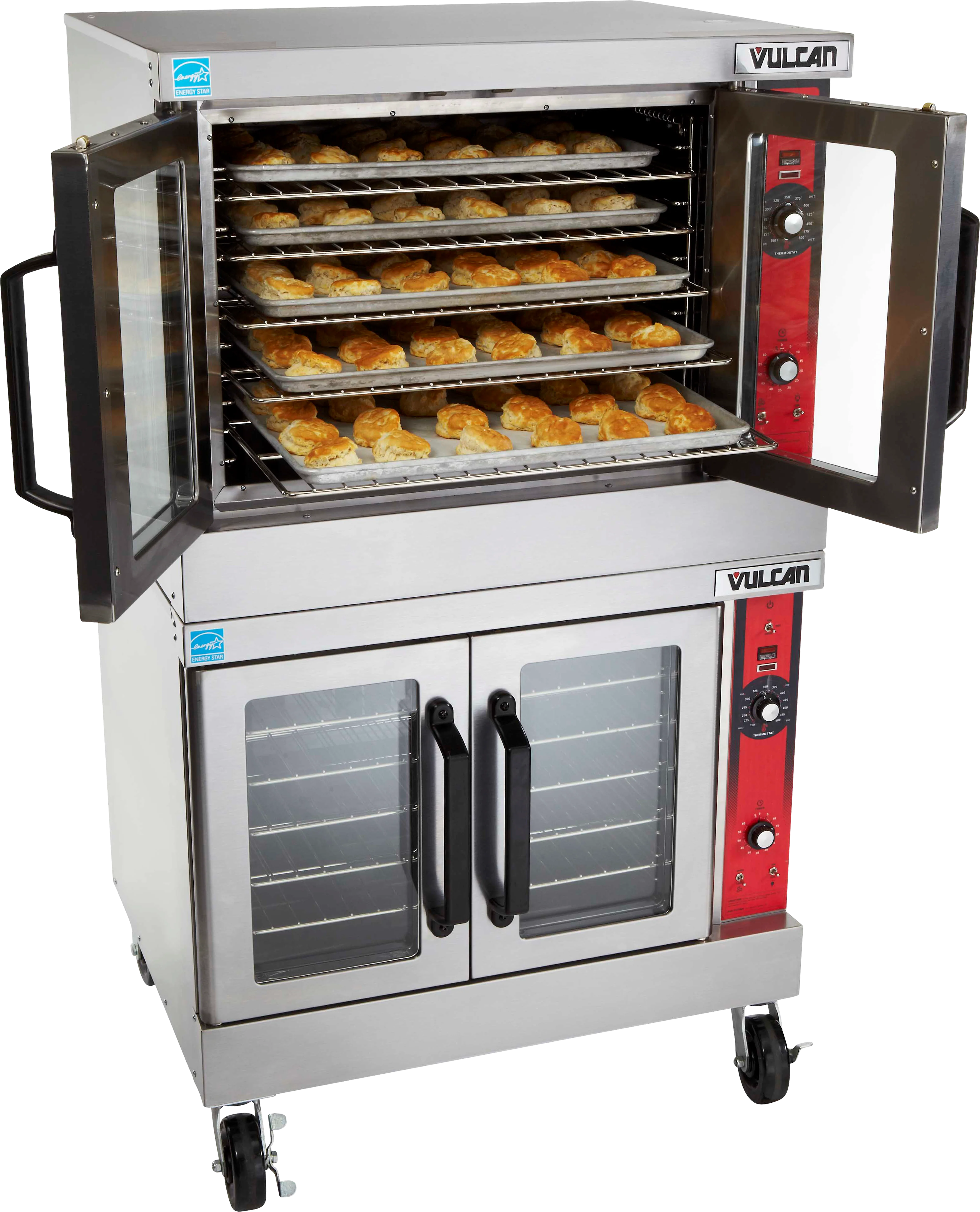 Vulcan VC44GD_LP 40 Inch Convection Oven Gas Double-deck 2 Burner 50000 BTU with Nickel Plated Racks and Solid State Controls Vulcan VC44GD_LP 40 Inch Convection Oven Gas Double-deck 2 Burner 50000 BTU with Nickel Plated Racks and Solid State Controls