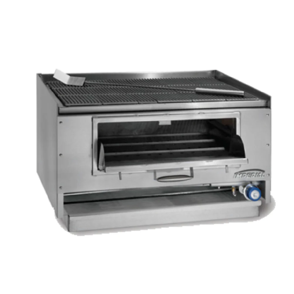 Imperial MSQ-60_NAT 60 Inch Gas Charbroiler Stainless Steel with 2 Burners 40000 BTU