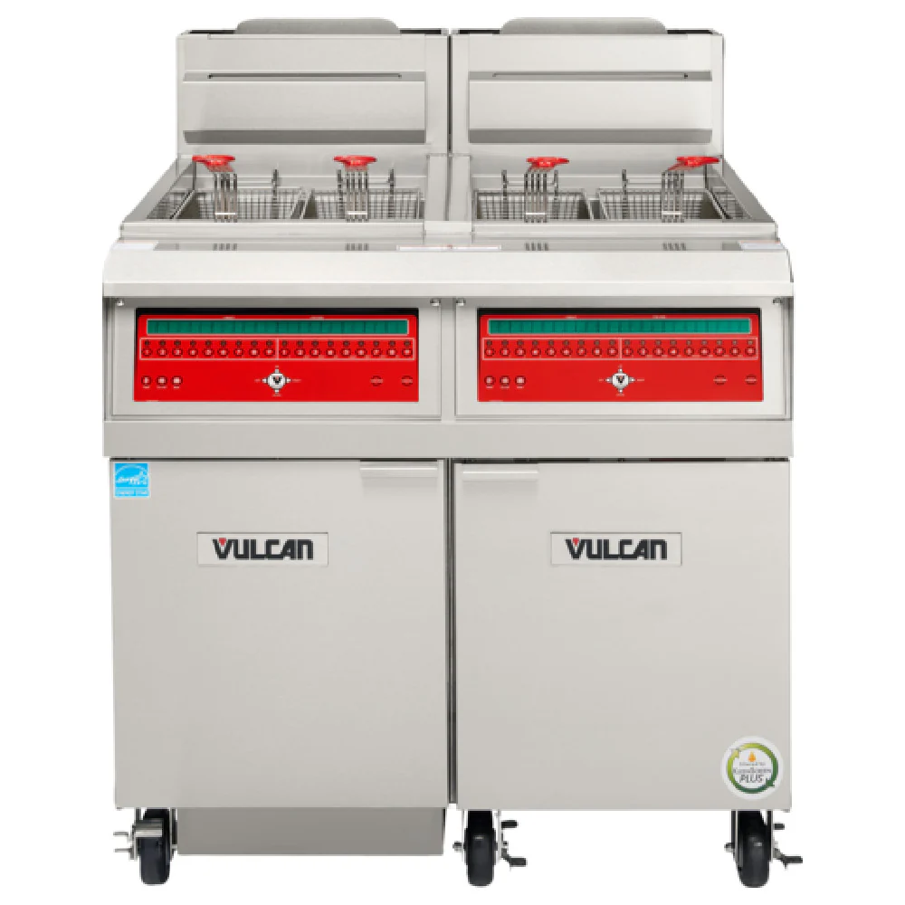 Vulcan 2VHG75CF_NAT 39 Inch QuickFry Deep Fryer Gas High Efficiency 75 Lbs Capacity 220000 BTU
