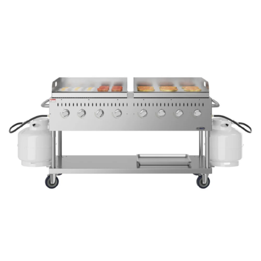 Koolmore CGKIT6-G30G30 60-4/5 Inch Commercial Outdoor Grill Gas Stainless Steel 8 Burner 16000 BTU with Griddle Plates Koolmore CGKIT6-G30G30 60-4/5 Inch Commercial Outdoor Grill Gas Stainless Steel 8 Burner 16000 BTU with Griddle Plates