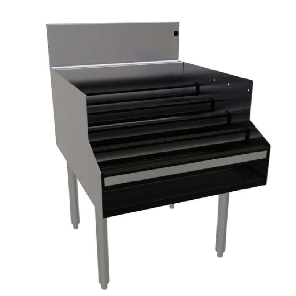 Glastender LDB-24S 24 Inch Underbar Liquor Steps with Five Steps Stainless Steel