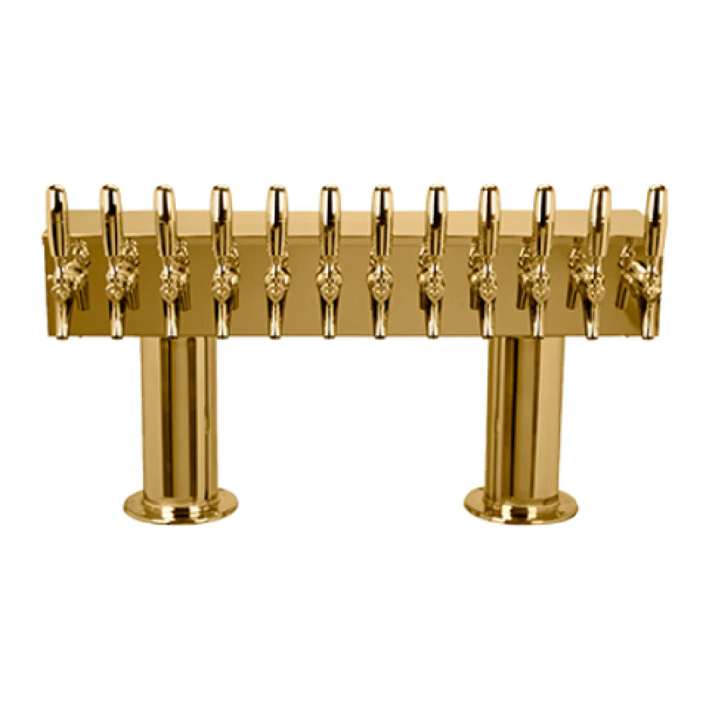 Micro Matic DPT412PVDKR-3 36 Inch Glycol Cooled Draft Beer Tower Countertop Brass Finish