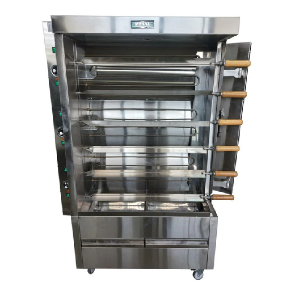 AMPTO FRE6VE 46 Inch Electric Rotisserie Oven with 6 Stainless Steel Spit Skewers AMPTO FRE6VE 46 Inch Electric Rotisserie Oven with 6 Stainless Steel Spit Skewers