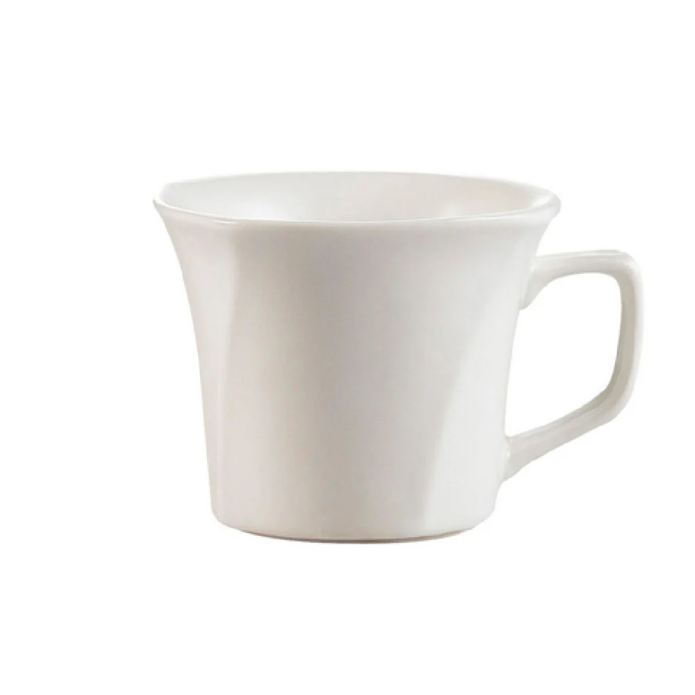 CAC China PHA-35 2-1/2 Oz. Square Wavy Demitasse Cup Porcelain White