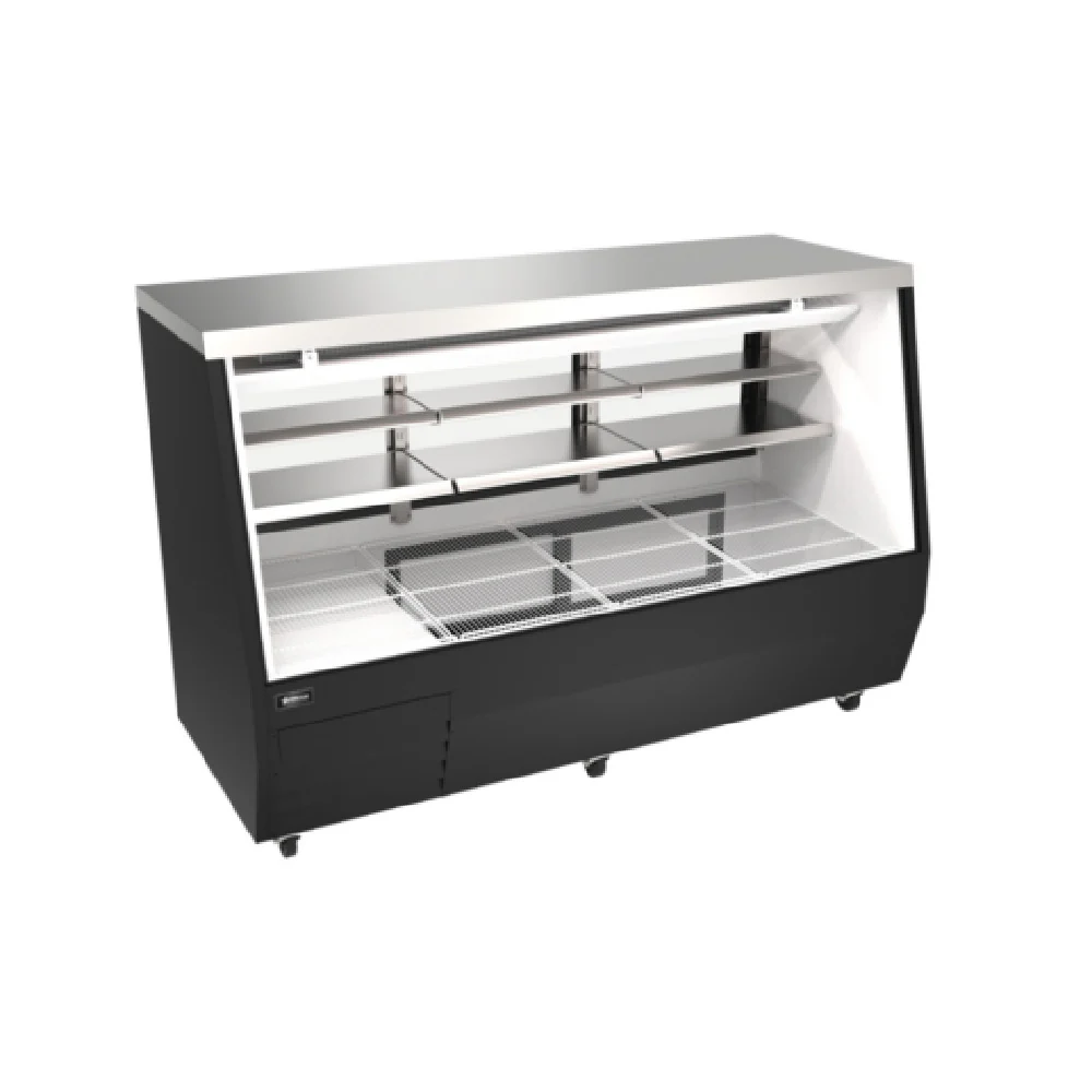 Omcan 50108 84 Inch Refrigerated Deli Display Case Floor Model Black Aluminum Omcan 50108 84 Inch Refrigerated Deli Display Case Floor Model Black Aluminum