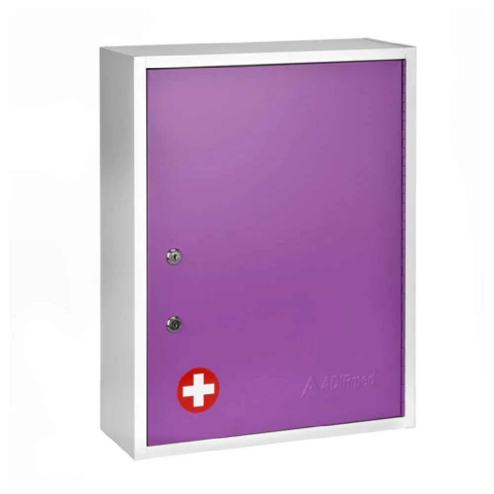 Alpine Industries ADI999-04-RED 16 Inch Medical Security Cabinet Red Surface Mount with Dual Lock
