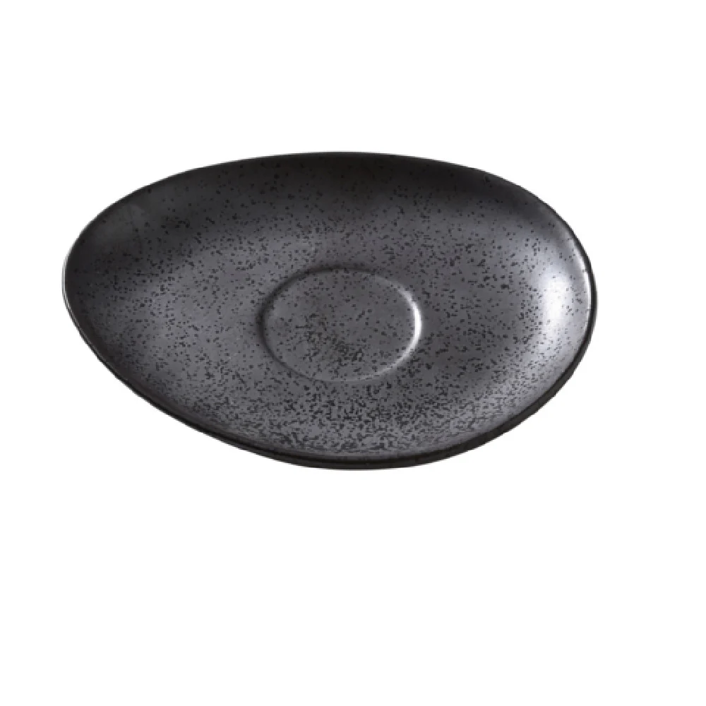 Yanco DB-002 6 Inch Oval Saucer Commercial Porcelain Dishwasher Safe Black Yanco DB-002 6 Inch Oval Saucer Commercial Porcelain Dishwasher Safe Black