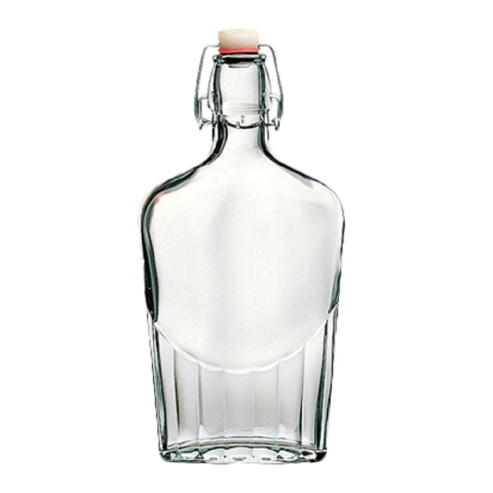 Steelite 4953Q677 17.0 Oz Pocket Flask Soda Lime Glass Swing Bottle