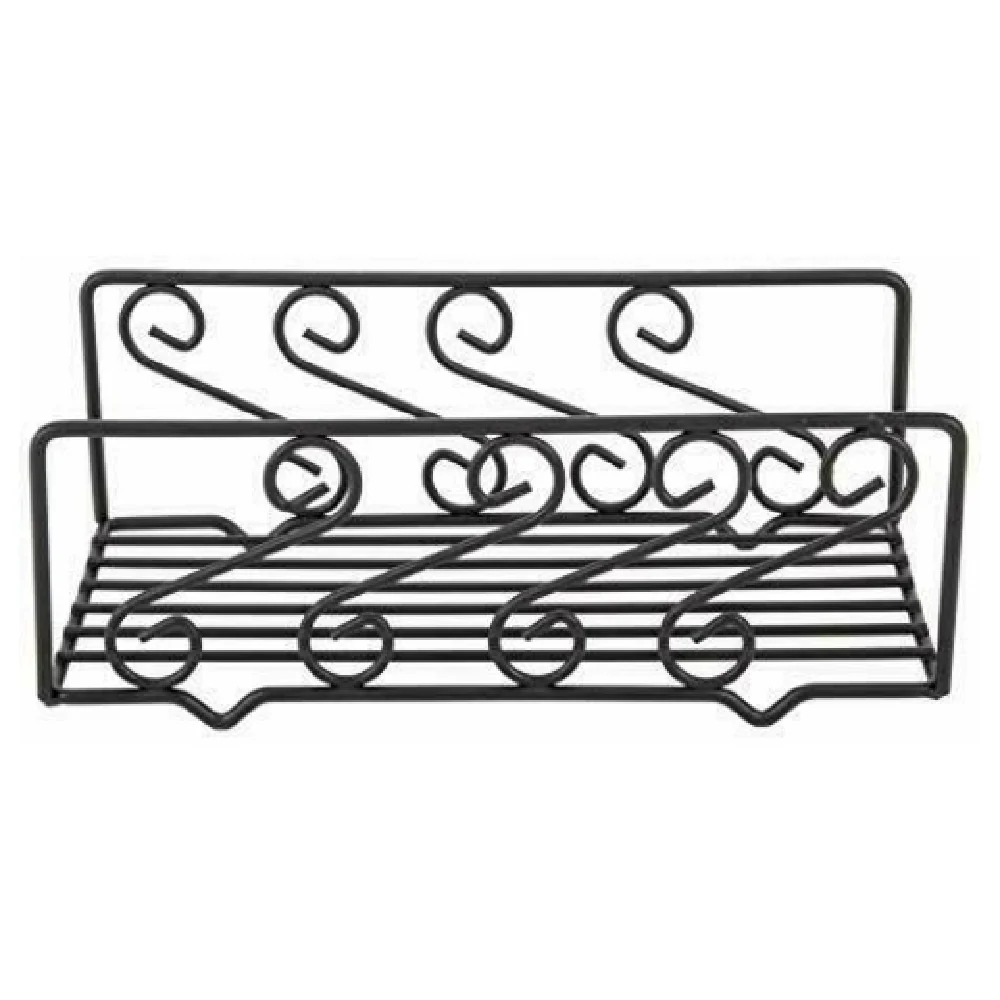 American Metalcraft NDSS95 8-3/4 Inch Swirl Design Napkin Basket Black Wrought Iron