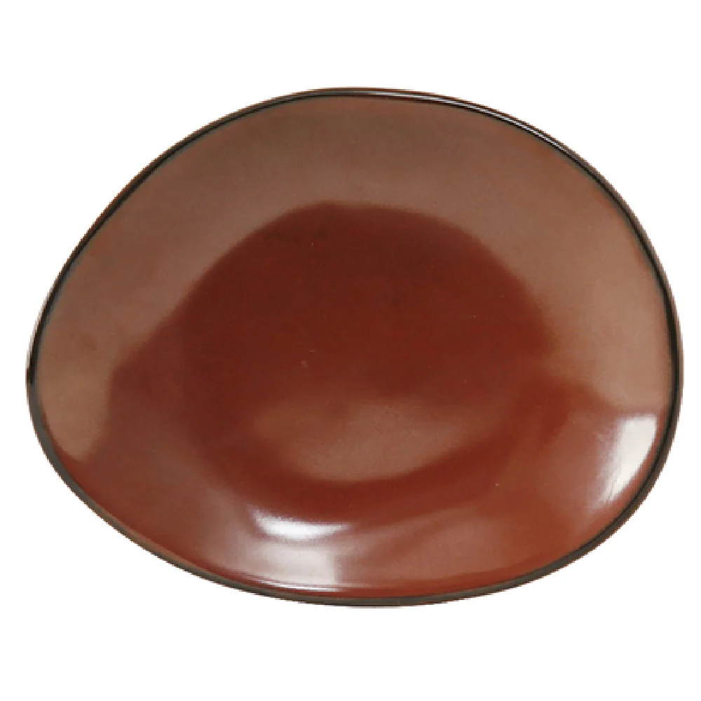 Tuxton GAR-650 8-3/8 Inch Oblong Plate Lead-Free Ceramic with Microwave and Dishwasher Safe