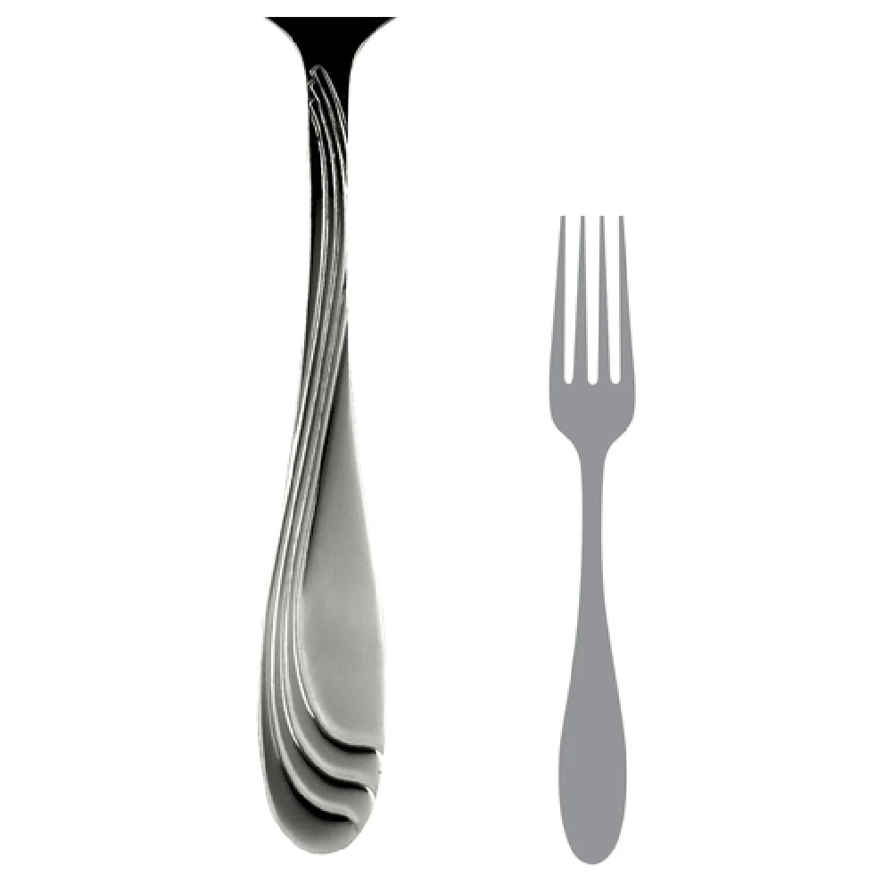 Steelite 5722SX023 6-5/8 Inch Dessert Salad Fork Wave Design 18/10 Stainless Steel Steelite 5722SX023 6-5/8 Inch Dessert Salad Fork Wave Design 18/10 Stainless Steel
