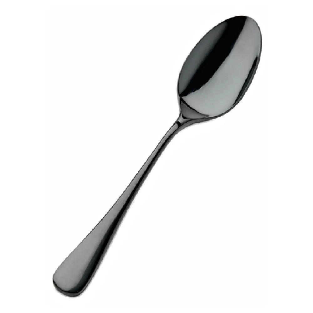 Bon Chef S4003B 8 Inch Black Como Soup and Dessert Spoon 18/10 Stainless Steel