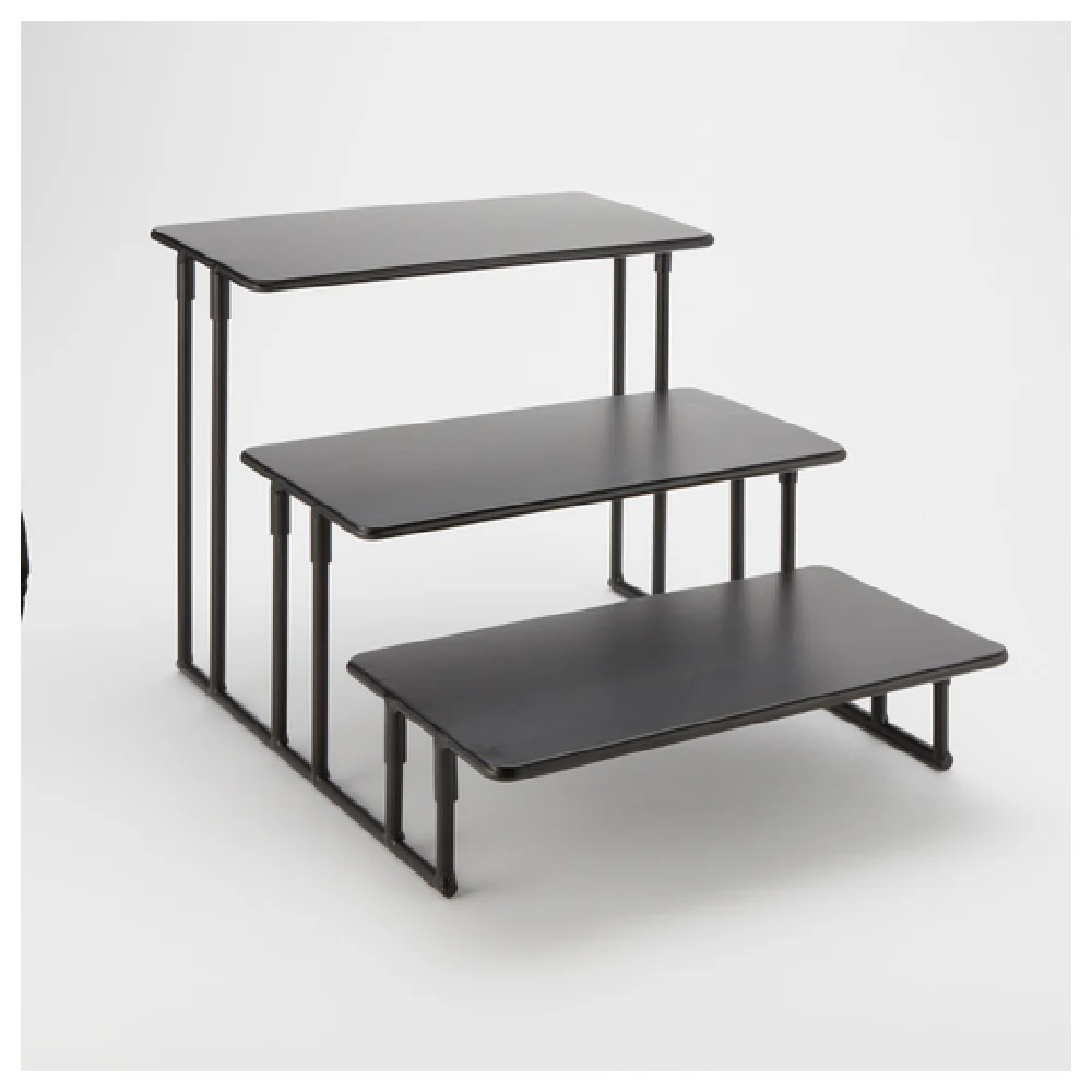 American Metalcraft ISP18 20 Inch Rectangular Display Stand 3-tier Black Metal American Metalcraft ISP18 20 Inch Rectangular Display Stand 3-tier Black Metal
