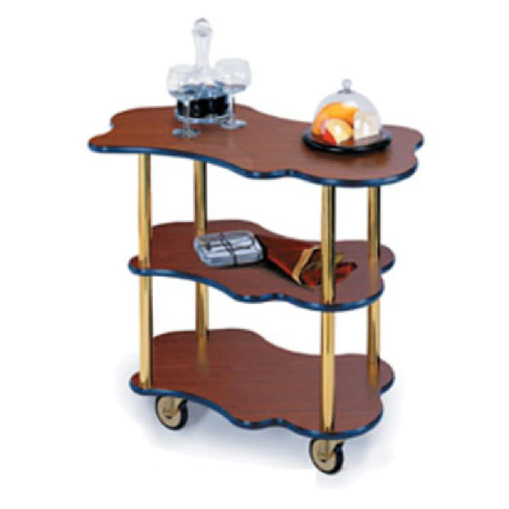 Lakeside 36400_Gray Sand 42 Inch Service Cart with 3 Open Shelves Organic Shaped