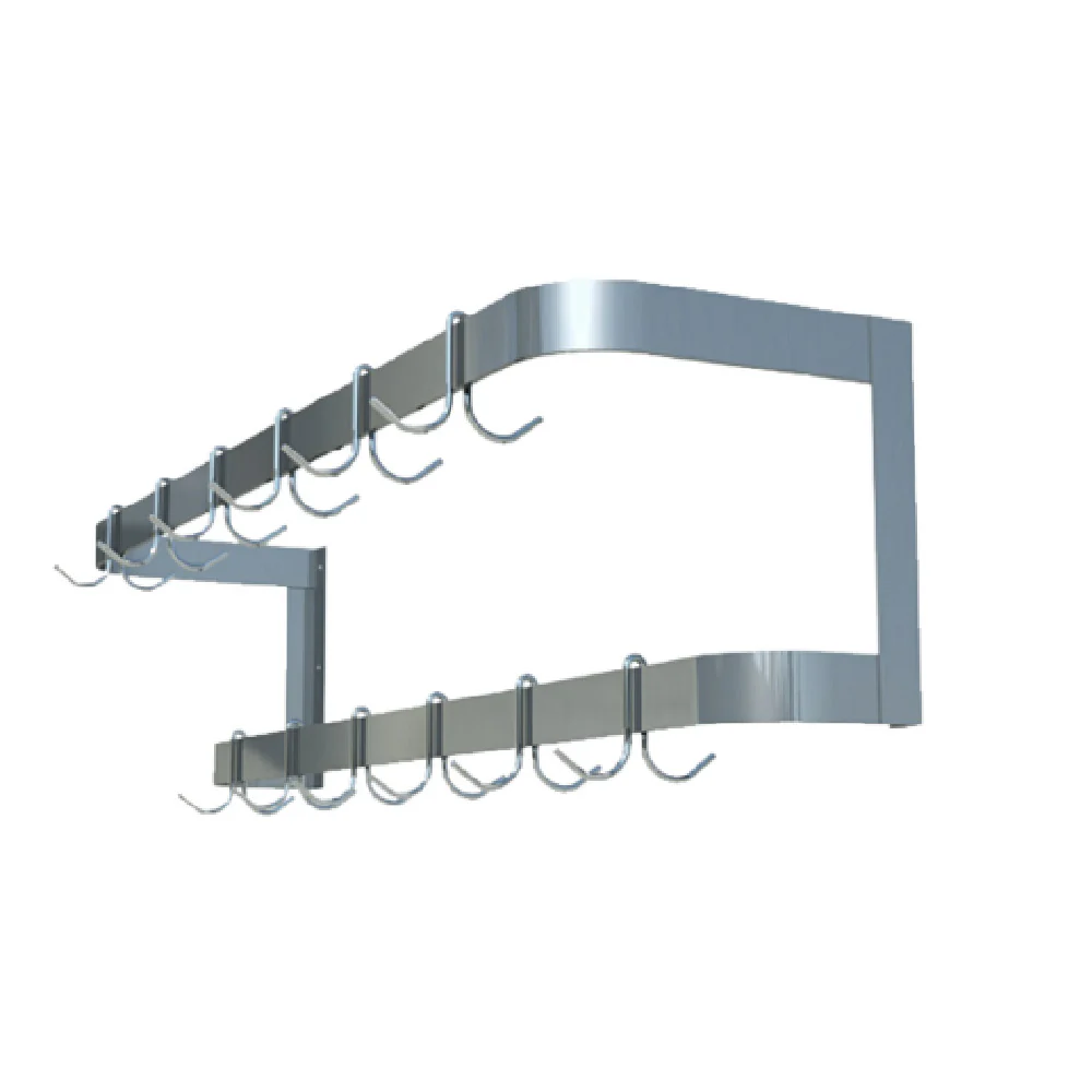 Sapphire Manufacturing SM-WR36 Pot Rack Wall-mounted Double Bar Design Sapphire Manufacturing SM-WR36 Pot Rack Wall-mounted Double Bar Design