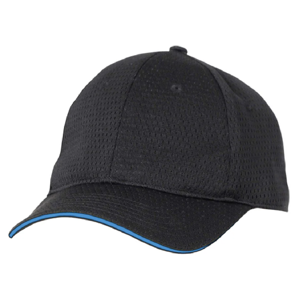 Chef Works BCCTBLU0 Baseball Cap Adjustable Buckle Closure Black with Blue Trim Polyester