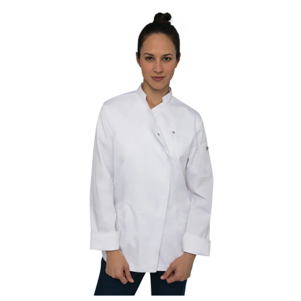 Chef Works CES03W-WHT-XS XSmall Women's Chef Coat Long Sleeve White Poly Cotton Chef Works CES03W-WHT-XS XSmall Women's Chef Coat Long Sleeve White Poly Cotton