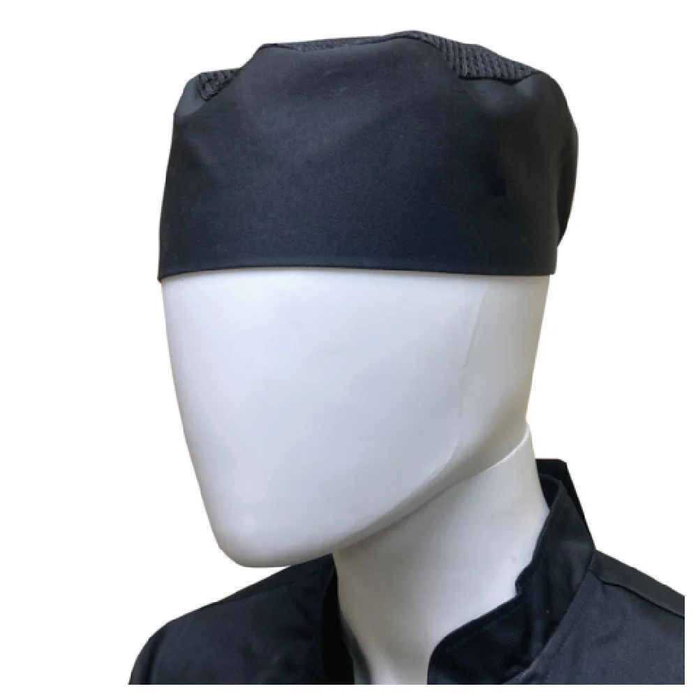 Thunder Group CH003BKXL Chef Hat X-Large Black Ventilated Poly/Cotton