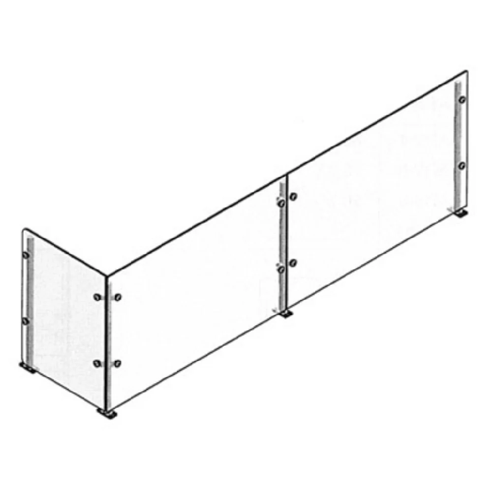 Atlas Metal AT1V-5 75 Inch Sneeze Guard with 2 End Panels Tempered Glass