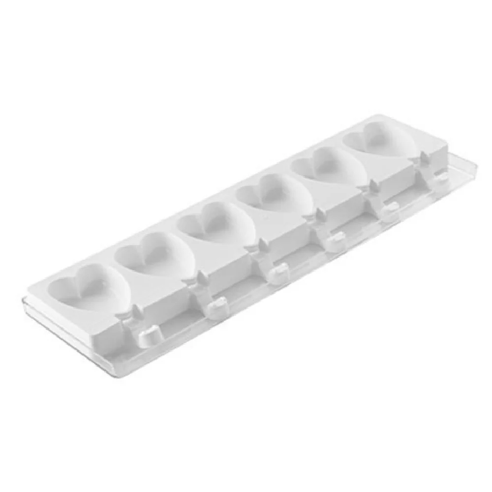 Louis Tellier GEL03M 15-1/2 Inch Gel Mini Heart Ice Cream Mold Silicone 6 Cavities