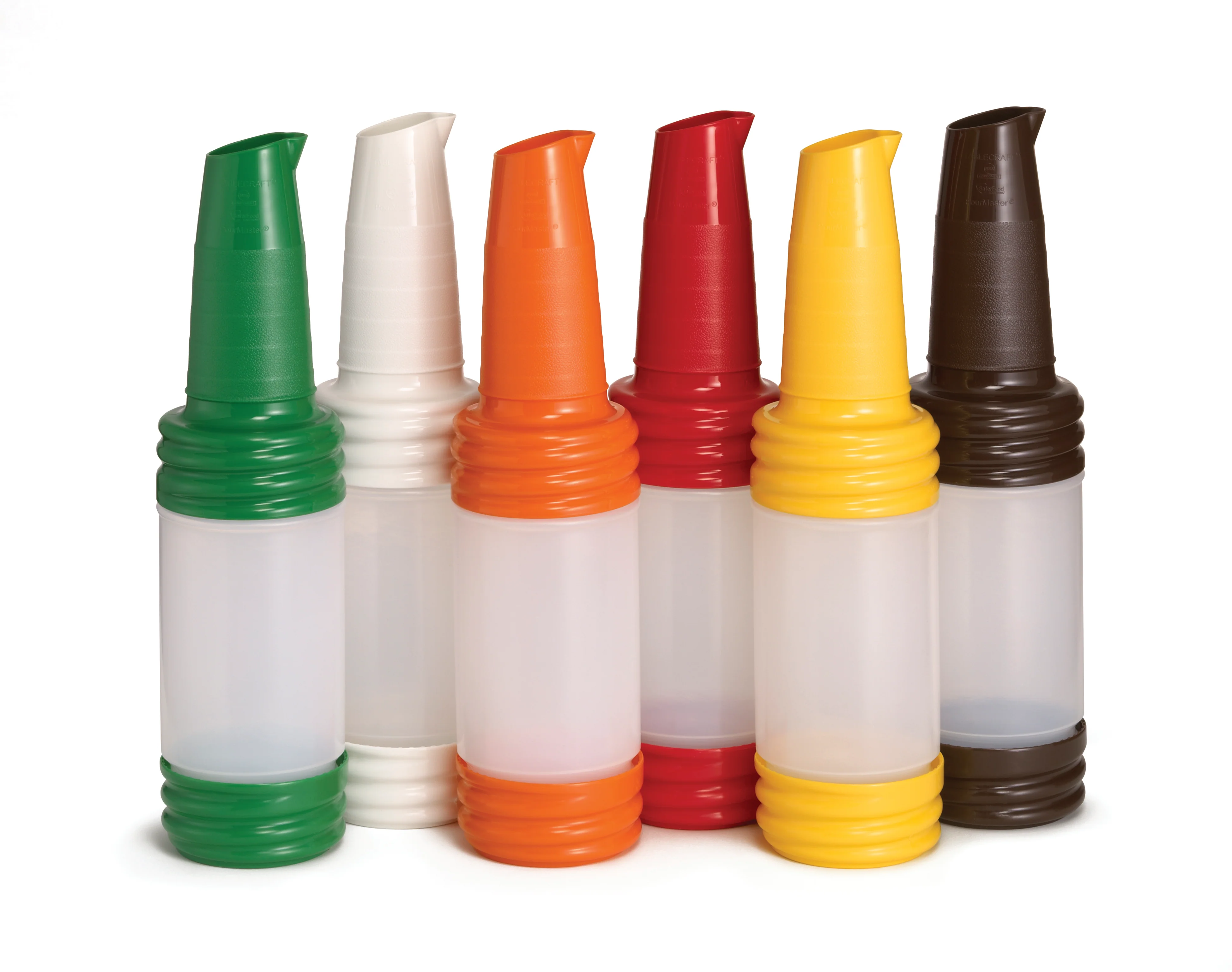 Tablecraft N32VA 1 Quart Drink Bar Mix Pourer with Assorted Color Caps Tablecraft N32VA 1 Quart Drink Bar Mix Pourer with Assorted Color Caps