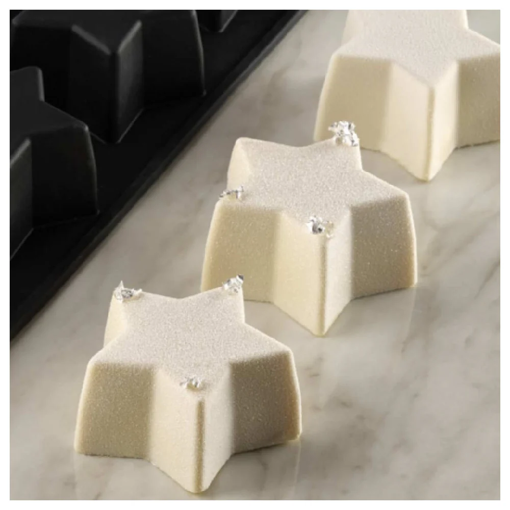 JB Prince MA482 11 Inch Star Mold 100 ml Silicone Black 24 Forms