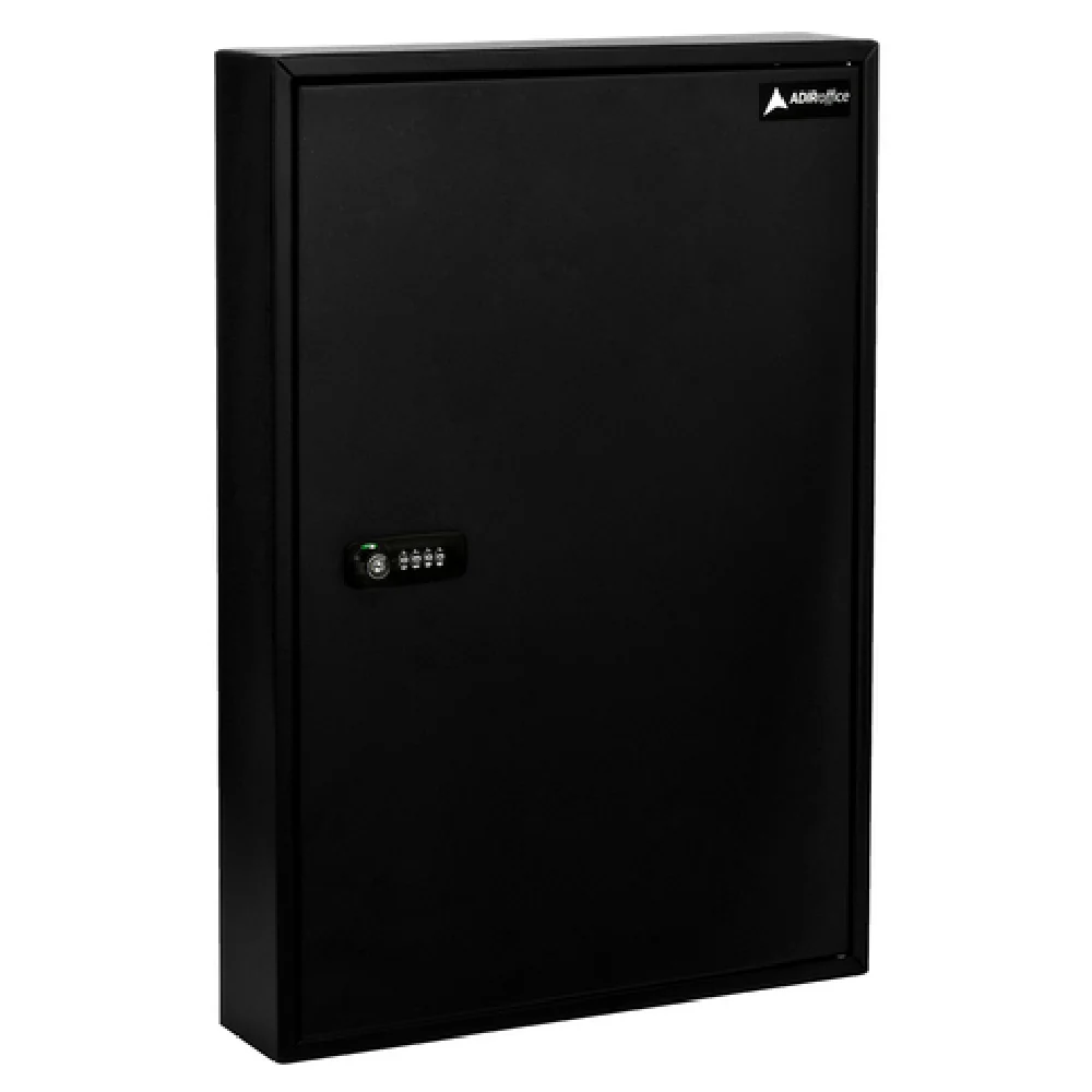Alpine Industries ADI683-100-BLK 15 Inch Key Cabinet 100 Key Capacity Steel and Black Finish