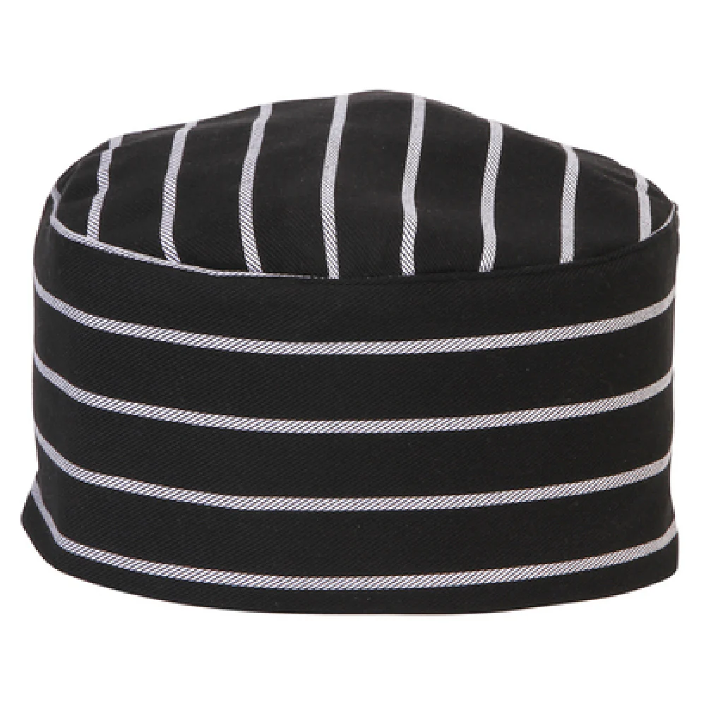 Mercer Culinary M60075BCS Chef's Hat Adjustable Velcro Closure Black Chalk Stripe