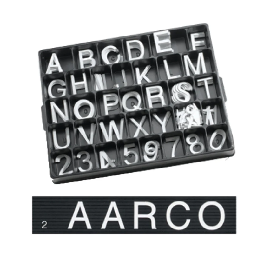 Aarco HFD2.0 2 Inch Helvetica Typeface Letter Set Injection Molded White