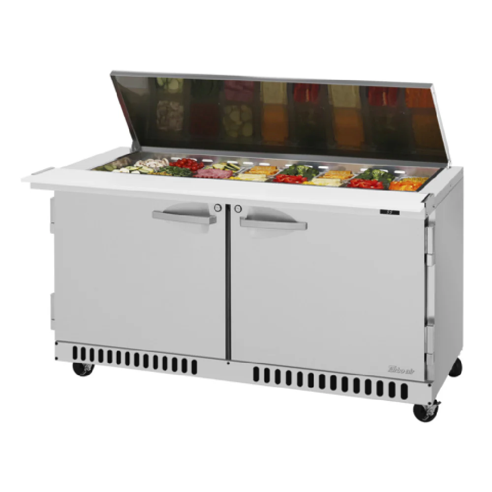 Turbo Air PST-60-24-FB-N-FL 60 Inch Refrigerated Counter with Flat Lid 14.8 cu ft Turbo Air PST-60-24-FB-N-FL 60 Inch Refrigerated Counter with Flat Lid 14.8 cu ft