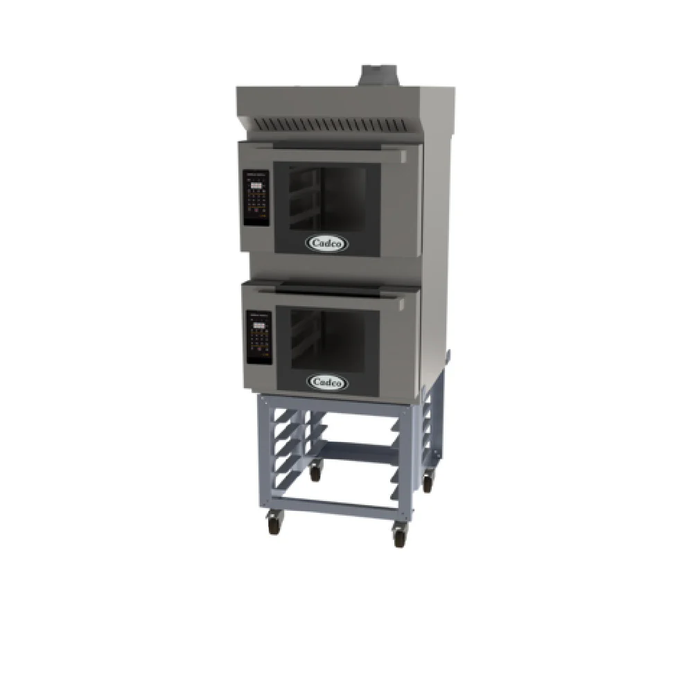 Cadco BLS-3HLD-2H 32 Inch Electric Heavy-Duty Convection Oven with Stand and Ventless Hood Cadco BLS-3HLD-2H 32 Inch Electric Heavy-Duty Convection Oven with Stand and Ventless Hood