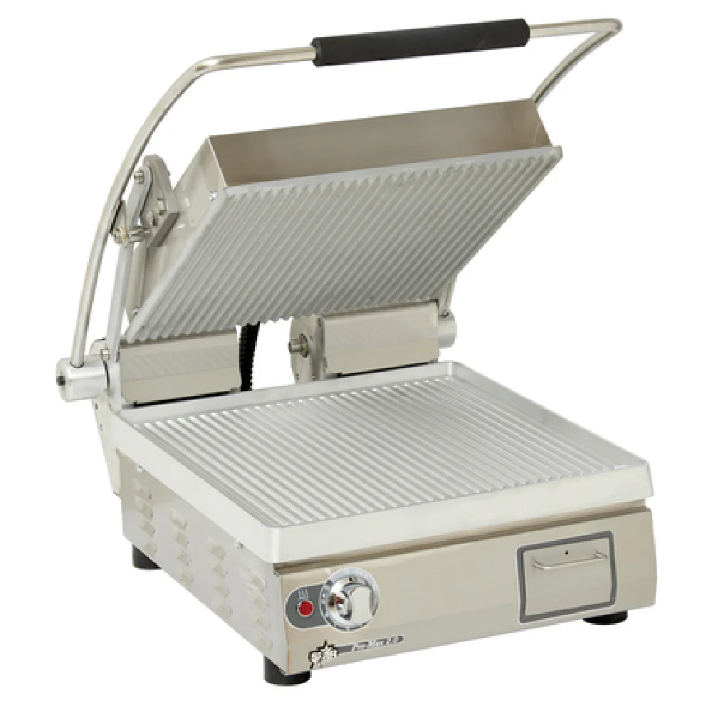 Star PGT14_120/60/1 14 Inch Grooved Aluminum Sandwich Grill with Removable Grease Drawer