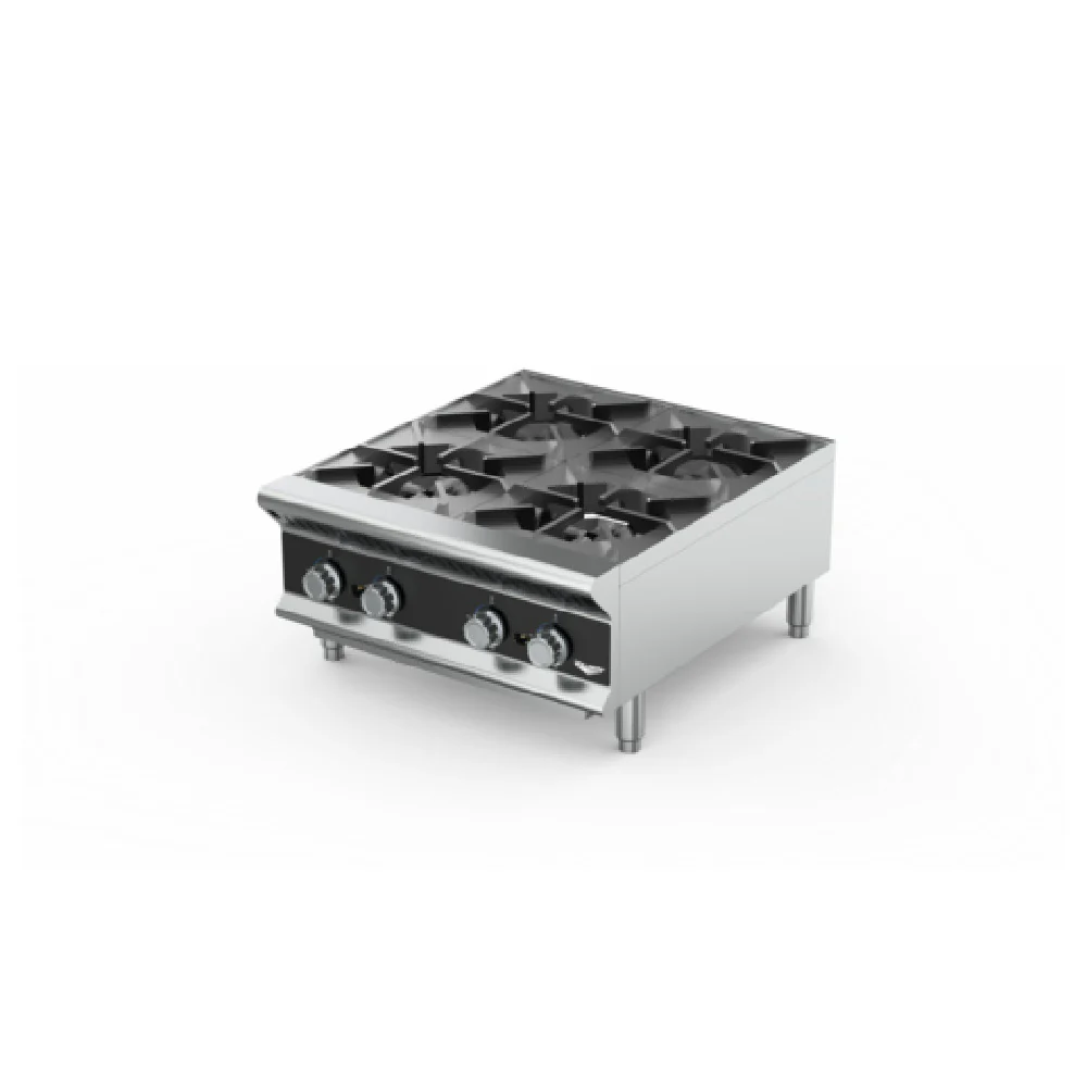 Vollrath HPG4-24 24 Inch Gas Hotplate Countertop with 4 Burners 26000 BTU
