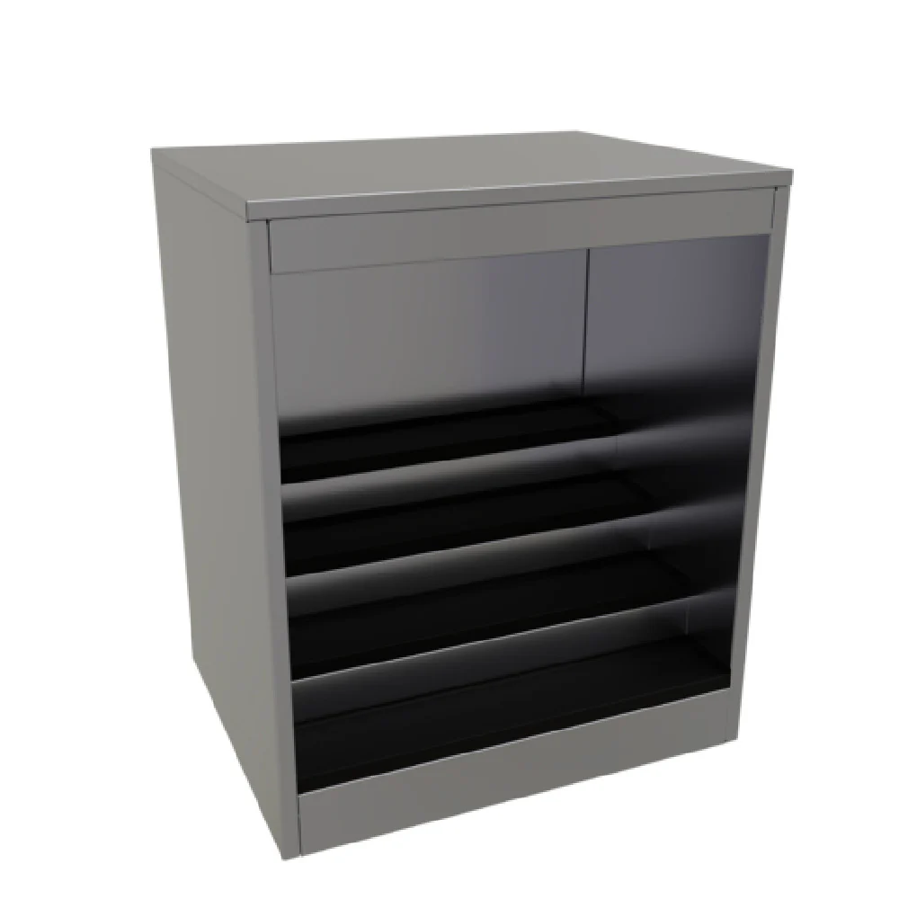 Glastender BLD-30-S 30 Inch Back Bar Liquor Display Cabinet Stainless Steel with LED Lighting