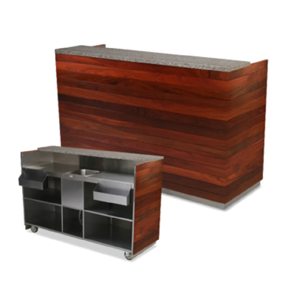 Forbes Industries 4869-6 72-3/4 Inch Mobile Bar Tropical Hardwood Sink Wheels Forbes Industries 4869-6 72-3/4 Inch Mobile Bar Tropical Hardwood Sink Wheels